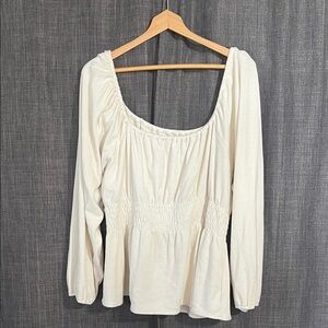Madewell XXL cream long sleeve blouse